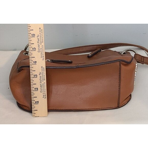 Tignanello Leather Crossbody Shoulder Strap Bag Brown Logo Charm Purse Capsule - Picture 14 of 16